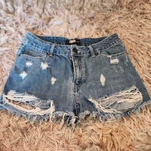 Distressed Denim Women's Shorts